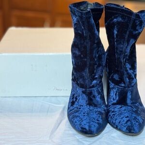 3.1 Phillip Lim Blue Velvet Heeled Boots